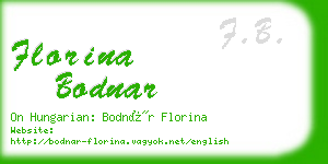 florina bodnar business card